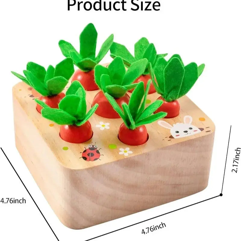 Montessori de encaixar cenouras de madeira - Brinquedos para páscoa: Estimula coordenação motora e cognitivo.